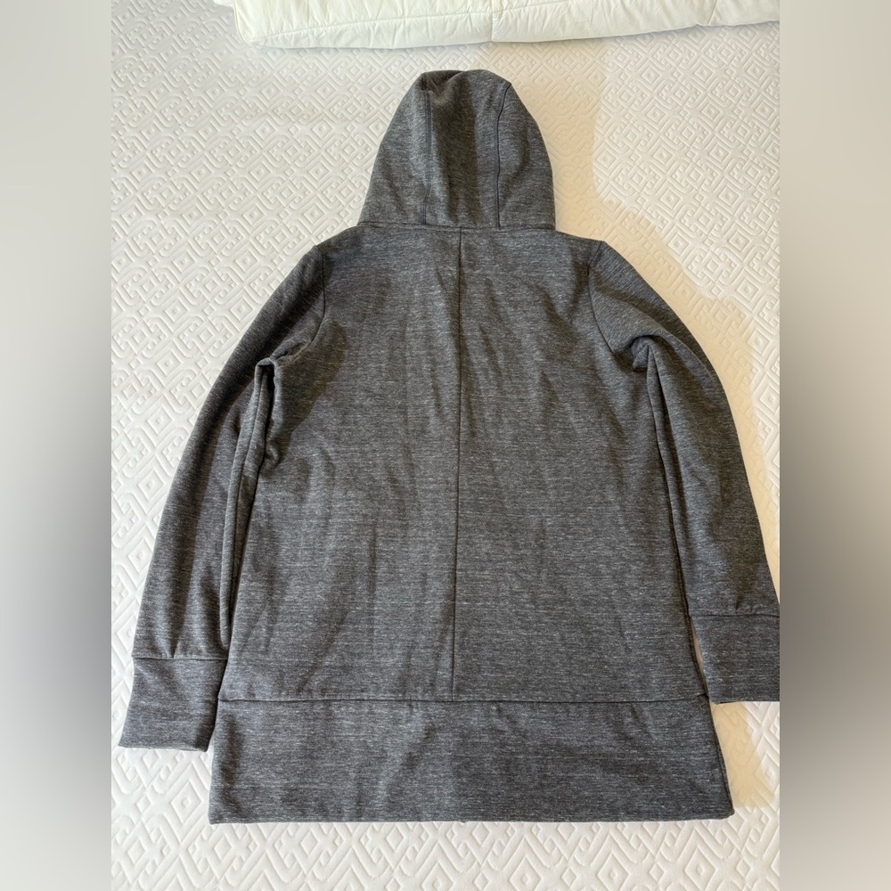 Athleta Victory Long Hoodie Jacket Women Medium Heather Gray Primaloft Full Zip - Picture 3 of 8